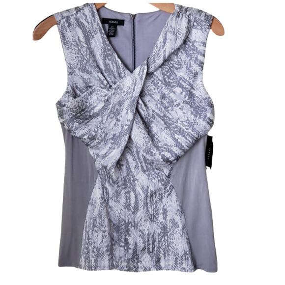 Alfani Gray/White Paris Chic Draped Snake Print Sleeveless Top XS NWT - Picture 10 of 10
